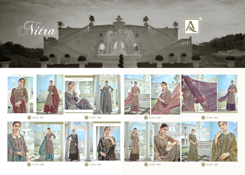 ALOK SUIT NITRA PURE CRAPE SUIT COLLECTION WITH FANCY EMBROIDERY