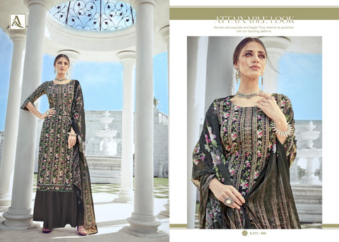 ALOK SUIT NITRA PURE CRAPE SUIT COLLECTION WITH FANCY EMBROIDERY