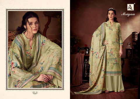 Alok Suit Presents Mrigaa Pure Pashmina Printed Fancy Designer Salwar Kameez