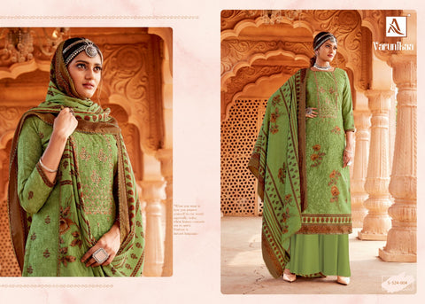 Alok Suit Launched Varunikaa Pashmina Printed Embroidery Work Fancy Designer Salwar Kameez