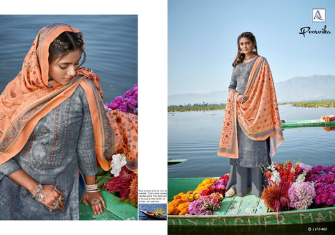 Alok Suits Presents Poorvika Pashmina Printed Embroidery Work Fancy Designer Salwar Kameez