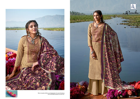 Alok Suits Presents Poorvika Pashmina Printed Embroidery Work Fancy Designer Salwar Kameez