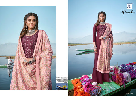 Alok Suits Presents Poorvika Pashmina Printed Embroidery Work Fancy Designer Salwar Kameez