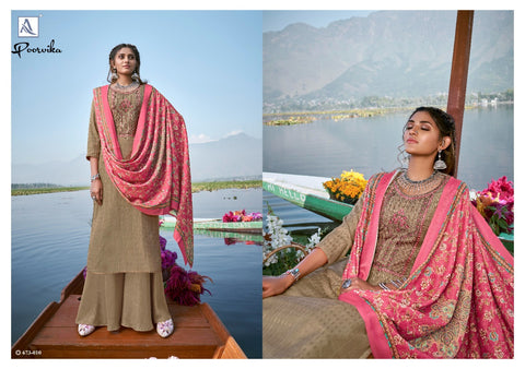 Alok Suits Presents Poorvika Pashmina Printed Embroidery Work Fancy Designer Salwar Kameez