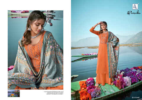 Alok Suits Presents Poorvika Pashmina Printed Embroidery Work Fancy Designer Salwar Kameez