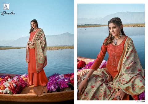 Alok Suits Presents Poorvika Pashmina Printed Embroidery Work Fancy Designer Salwar Kameez