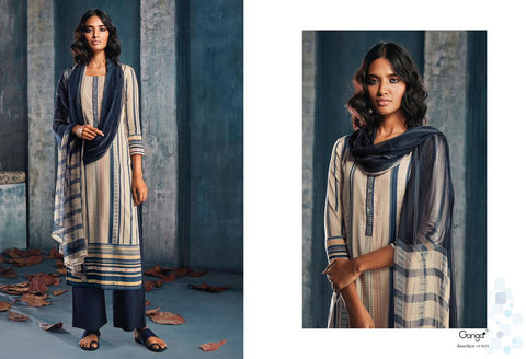GANGA PRESENTS AMETHYST FINEST COTTON SATIN PRINTED DRESS MATERIAL