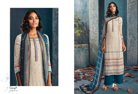 GANGA PRESENTS AMETHYST FINEST COTTON SATIN PRINTED DRESS MATERIAL
