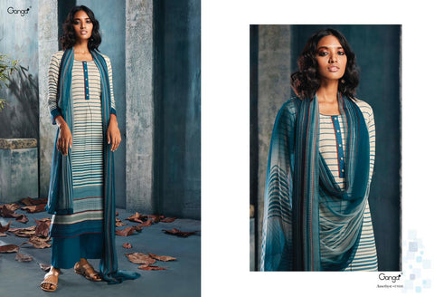 GANGA PRESENTS AMETHYST FINEST COTTON SATIN PRINTED DRESS MATERIAL