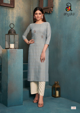 Anyuka Presents Anika Rayon Fabric Fancy Designer Kurtis Collection