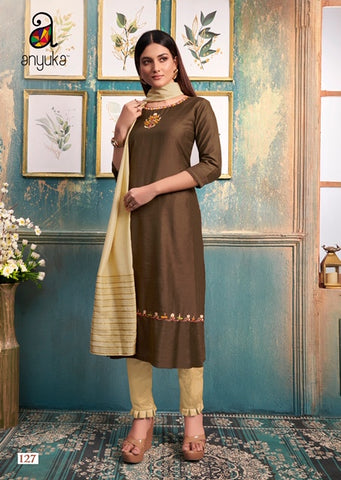 Anyuka Presents Anika Rayon Fabric Fancy Designer Kurtis Collection