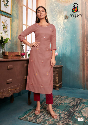 Anyuka Presents Anika Rayon Fabric Fancy Designer Kurtis Collection