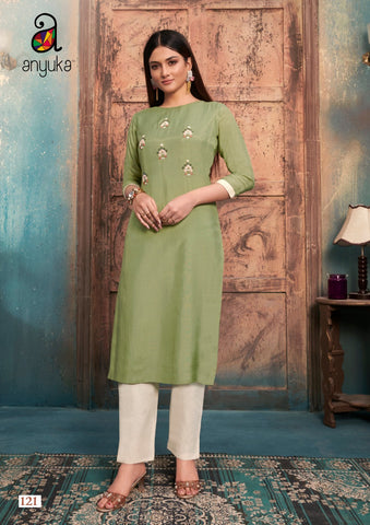 Anyuka Presents Anika Rayon Fabric Fancy Designer Kurtis Collection