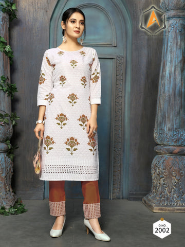 Apple Creation Presents Lukhnowi Cotton Casual Wear Kurtis Collection