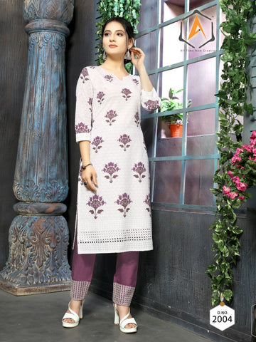 Apple Creation Presents Lukhnowi Cotton Casual Wear Kurtis Collection