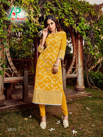 Art Riddh's Presents Mall Culture Season Next Rayon Designer Kurtis Collection