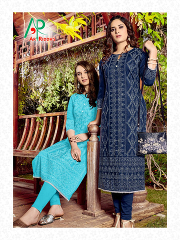 Art Riddh's Presents Mall Culture Seson Next Rayon Fancy Designer Kurtis