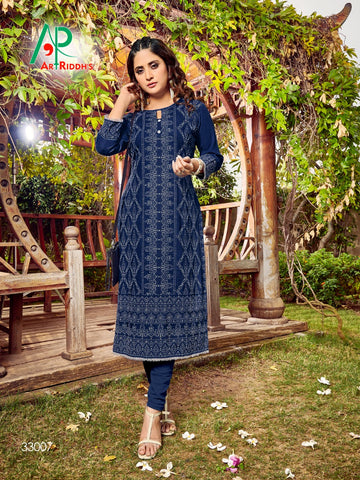 Art Riddh's Presents Mall Culture Season Next Rayon Designer Kurtis Collection