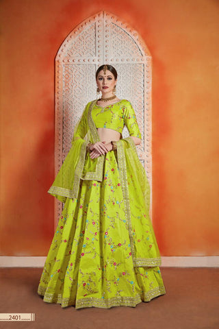 ARYA DESIGNS LAUNCHES FLORALS VOL 3 ART SILK FABRIC FANCY LAHENGA CHOLI