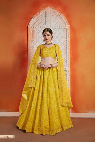 ARYA DESIGNS LAUNCHES FLORALS VOL 3 ART SILK FABRIC FANCY LAHENGA CHOLI