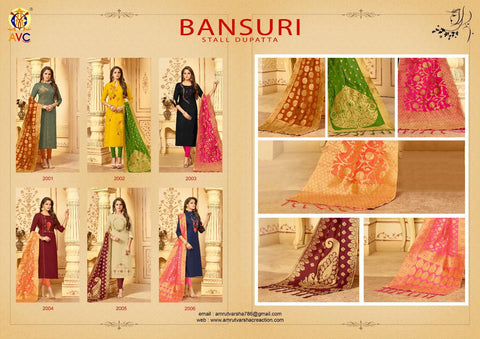 Avc Presents Bansuri Heavy Cotton Casual Wear Salwar Suits
