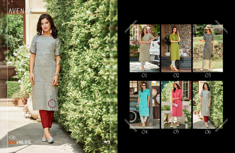 100 Miles Presents Avenue Fancy Designer Kurtis Collection