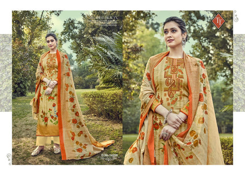 TANISHK FASHION PRESENTS AVISA JAM SILK EMBROIDERED DRESS MATERIAL