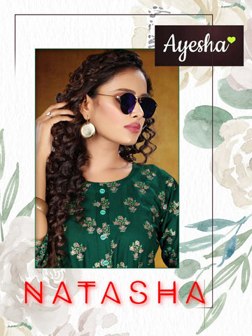 Ayesha Presents Natasha Rayon Slub Printed Stylish Designer Kurtis Collection