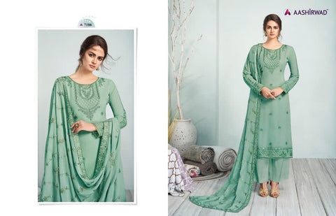 Aashirwad Presents Mehreen Real Georgette Heavy Work Fancy Designer Salwar Suits