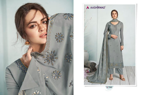 Aashirwad Presents Mehreen Real Georgette Heavy Work Fancy Designer Salwar Suits