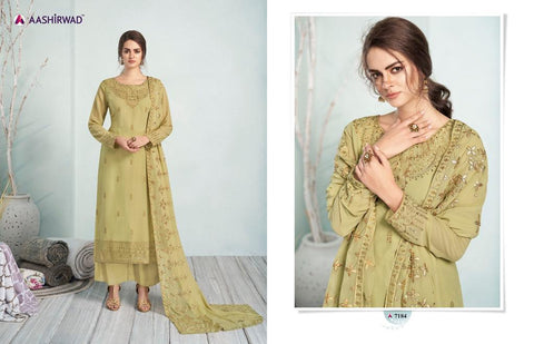 Aashirwad Presents Mehreen Real Georgette Heavy Work Fancy Designer Salwar Suits