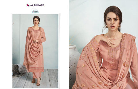 Aashirwad Presents Mehreen Real Georgette Heavy Work Fancy Designer Salwar Suits