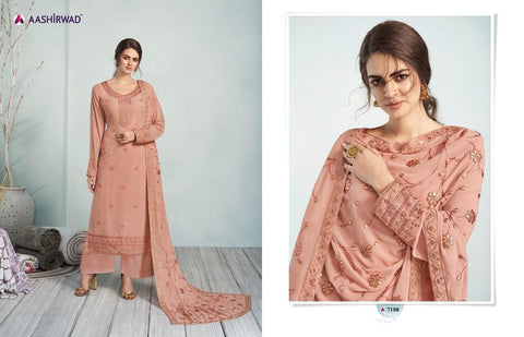 Aashirwad Presents Mehreen Real Georgette Heavy Work Fancy Designer Salwar Suits