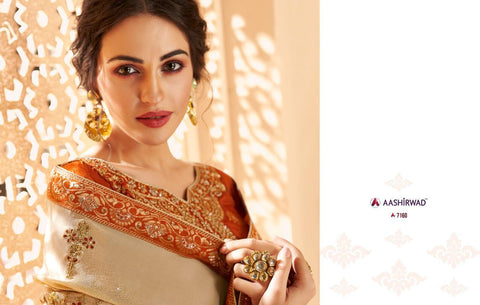 Aashirwad Creation Launched Florence Dola Jaccquard Fancy Designer Salwar Suits