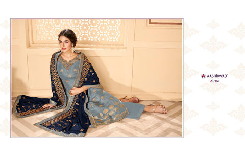 Aashirwad Creation Launched Florence Dola Jaccquard Fancy Designer Salwar Suits