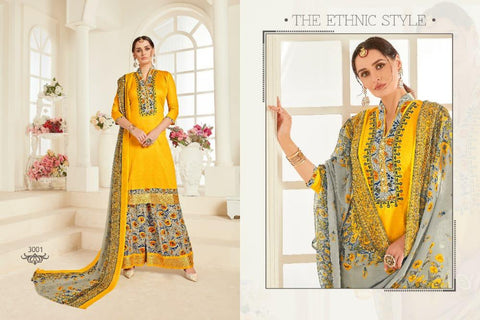 Ravi Creation Presents Afzza Vol 3 Jam Satin Embroidery Work Fancy Designer Salwar Suits