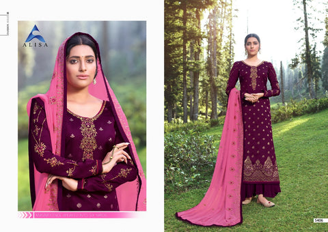 Alisa Presents Mahera Silk Jacquard Fancy Designer Salwar Suits