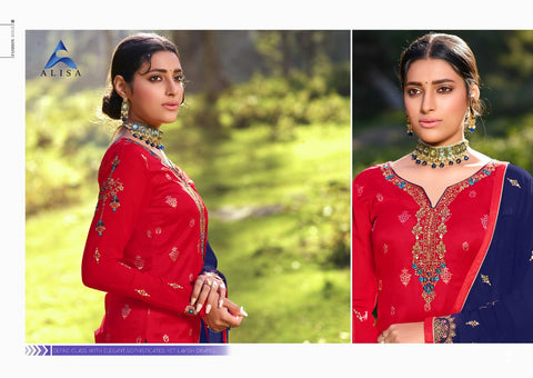 Alisa Presents Mahera Silk Jacquard Fancy Designer Salwar Suits