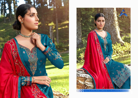 Alisa Presents Mahera Silk Jacquard Fancy Designer Salwar Suits