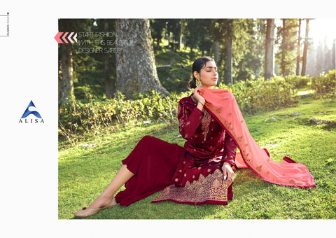 Alisa Presents Mahera Silk Jacquard Fancy Designer Salwar Suits