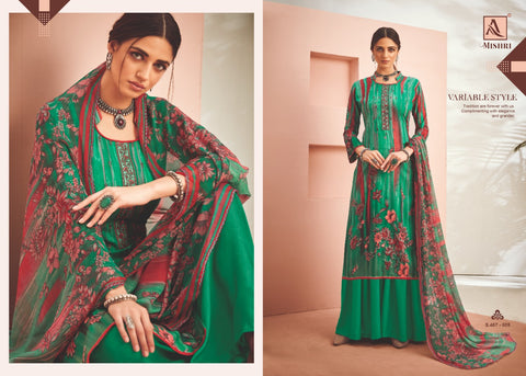 Alok Suits Mishri Viscous Digital Embroidery Rayon Printed Dress Material