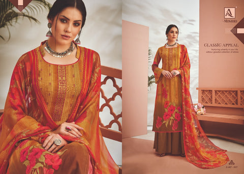 Alok Suits Mishri Viscous Digital Embroidery Rayon Printed Dress Material