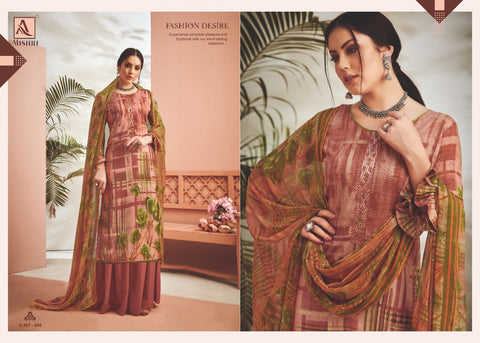 Alok Suits Mishri Viscous Digital Embroidery Rayon Printed Dress Material
