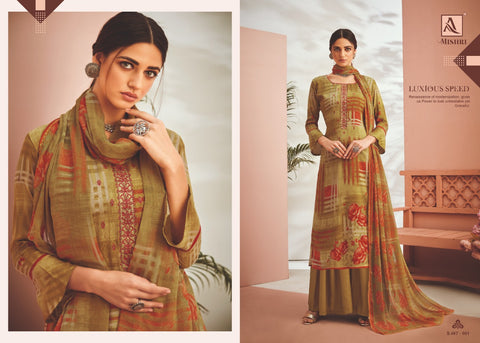 Alok Suits Mishri Viscous Digital Embroidery Rayon Printed Dress Material