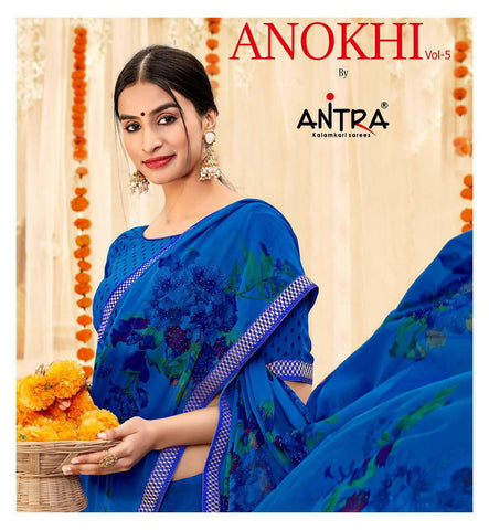 Antra Anokhi Gram Chiffon Printed Saree Casual Wear Collection