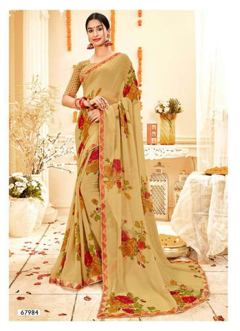 Antra Anokhi Gram Chiffon Printed Saree Casual Wear Collection
