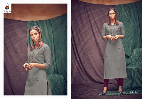 Anyuka Kurti Presents Panchang Linen Viscose Stylish Designer Kurtis Collection
