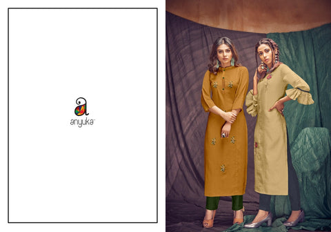 Anyuka Kurti Presents Panchang Linen Viscose Stylish Designer Kurtis Collection