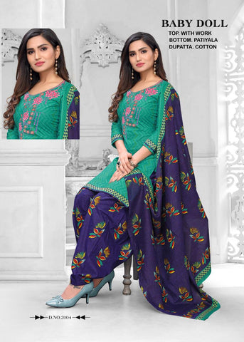 Baby Doll Cotton Pakistani Embroiderd Salwar Suits