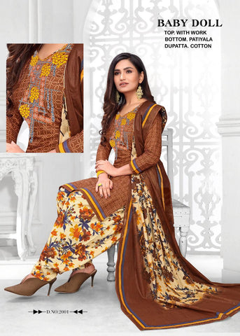 Baby Doll Cotton Pakistani Embroiderd Salwar Suits